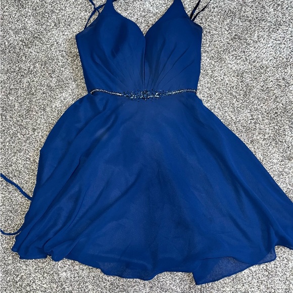 Amelia Couture size 4/medium/small navy blue formal dress. - Picture 3 of 4